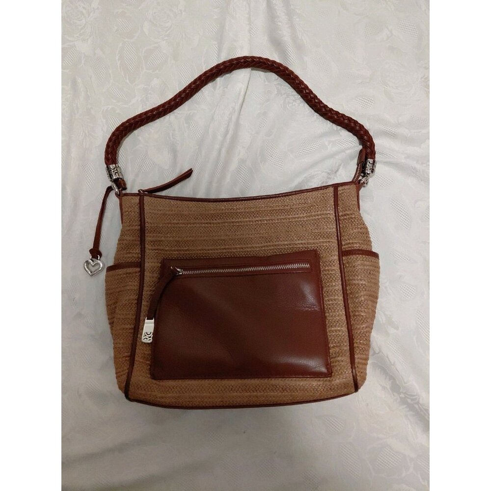 Brighton Brice Organizer & Hobo Shoulder Handbag Beige & Brown